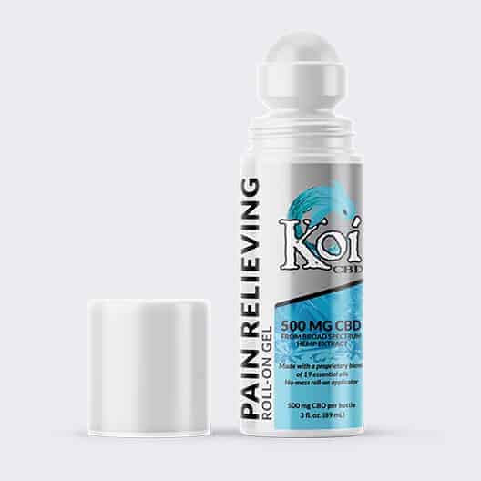 Koi CBD Pain Relieving Gel Roll On Open Web New 800x800 1