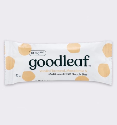 202202 Goodleaf CBD Snack Bar Vanilla Flavoured Macadamia Multi seed CBD Snack Bar Shadow 1